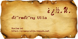 Örmény Ulla névjegykártya